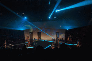 escenografia evento I.C.O.N. escenario auditorio desfiles peluqueria