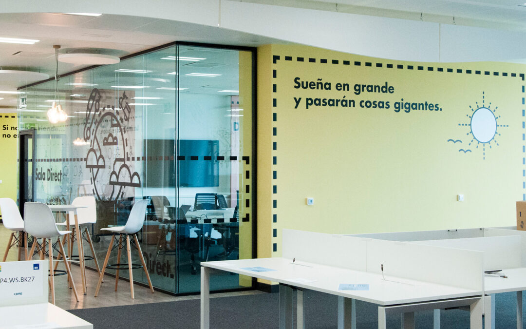 Interiorismo grafico oficinas Direct Seguros Madrid