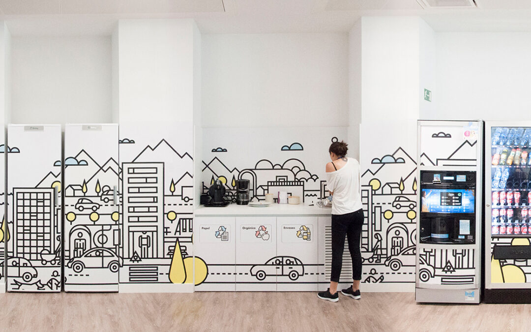 Interiorismo grafico oficinas Direct Seguros Madrid