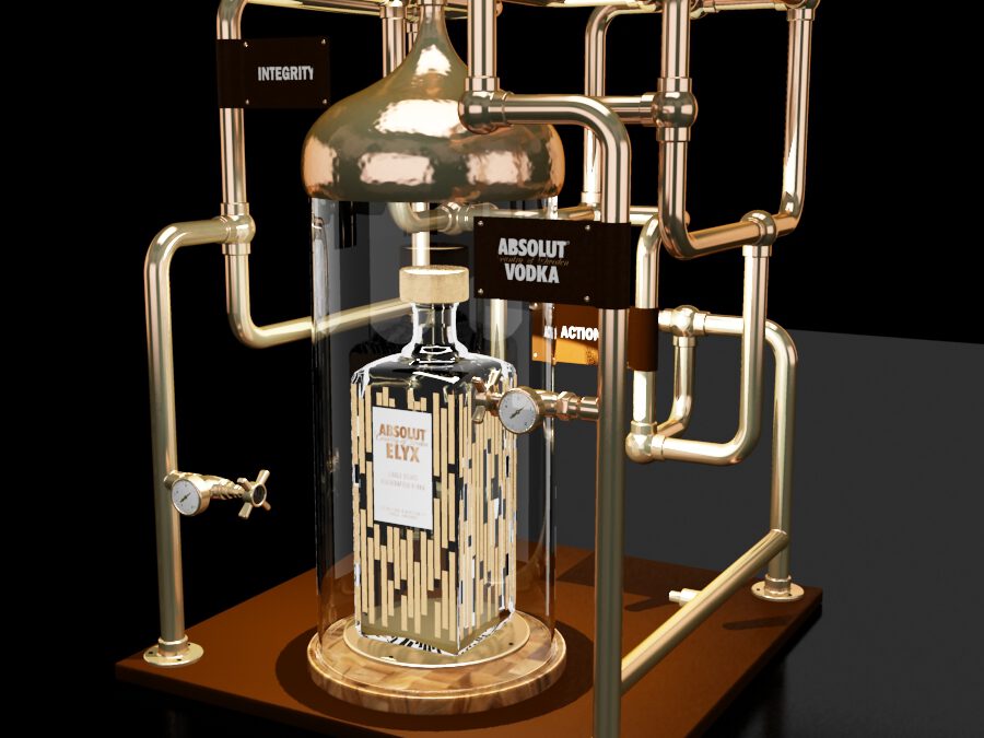 Diseno expositor premium Absolut Elyx