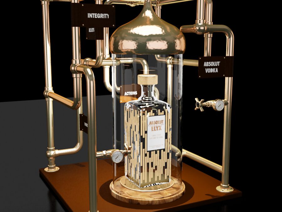 Diseno expositor premium Absolut Elyx
