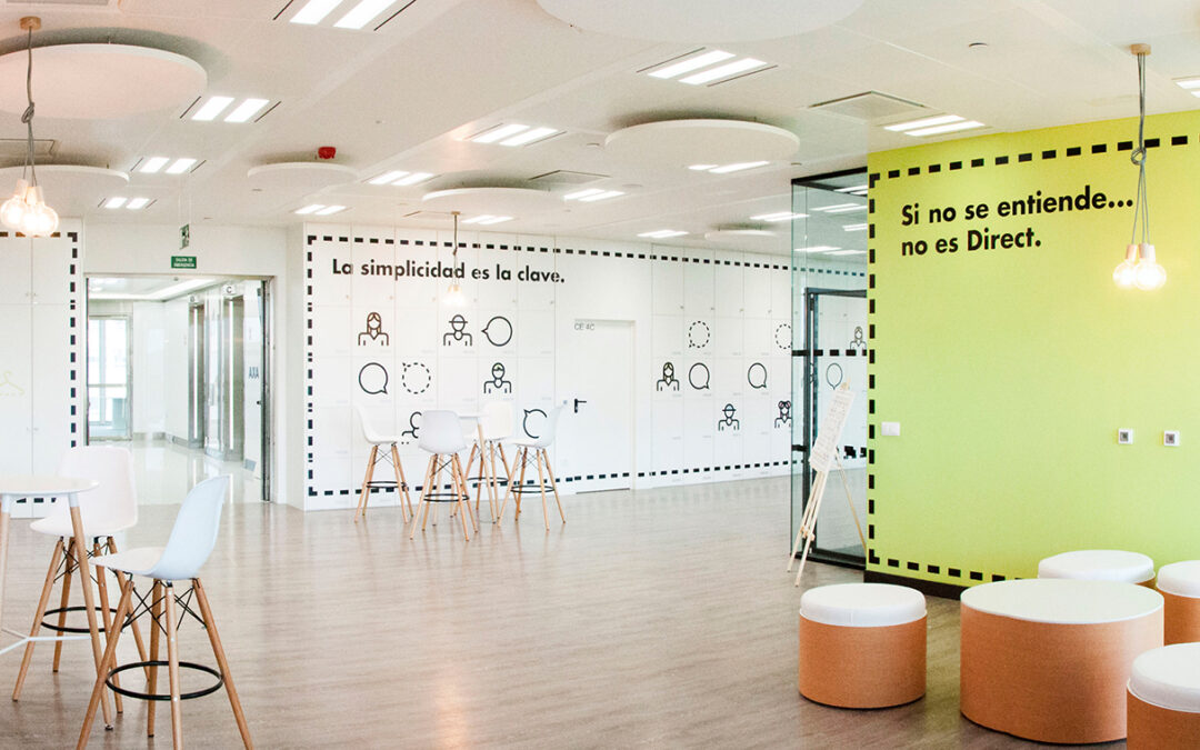 Interiorismo grafico oficinas Direct Seguros Madrid