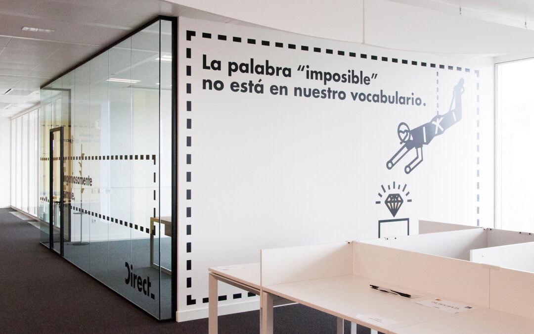 Interiorismo grafico oficinas Direct Seguros Madrid