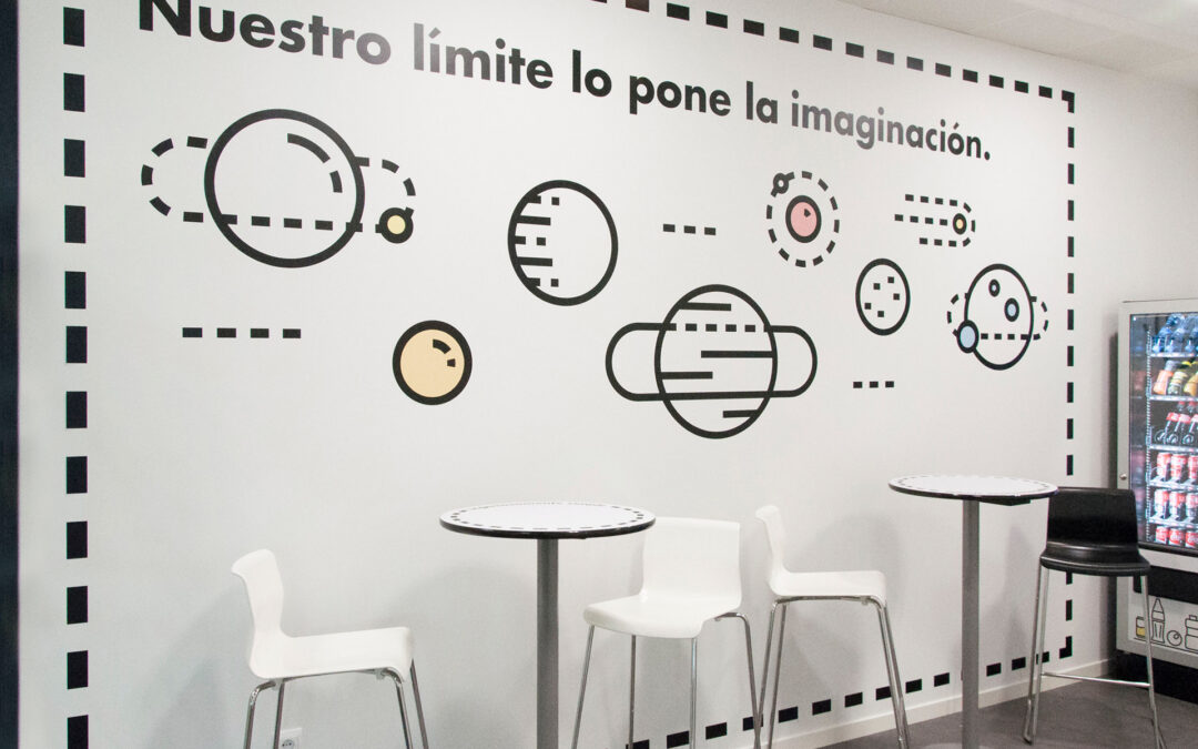 Interiorismo grafico oficinas Direct Seguros Madrid